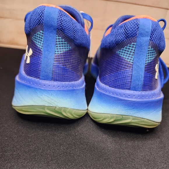 Under Armour Men's Blue and Orange Athletic Shoes - Picture 6 of 11